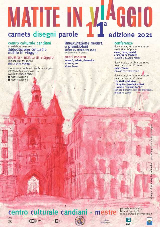 locandina undicesima edizione della mostra internazionale Carnets Disegni Parole di Matite in Viaggio