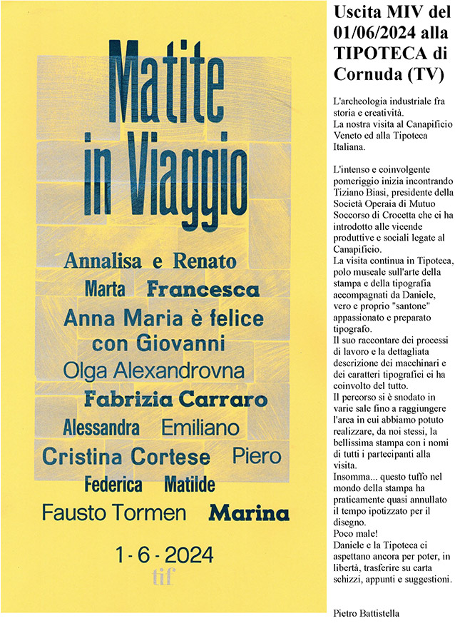 USCITA MIV DEL 01/06/2024 ALLA TIPOTECA DI CORNUDA (TV)