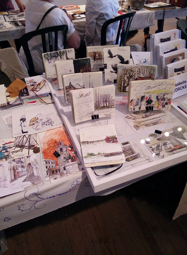 Opere del socio Lorenzo Marcolin al 1° Festival du Carnet de Voyage de Carcassonne 2016