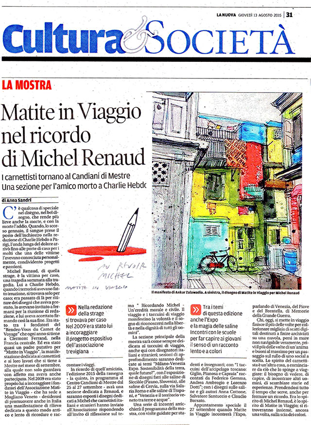Articolo da La Nuova di Venezia 13-08-2015
