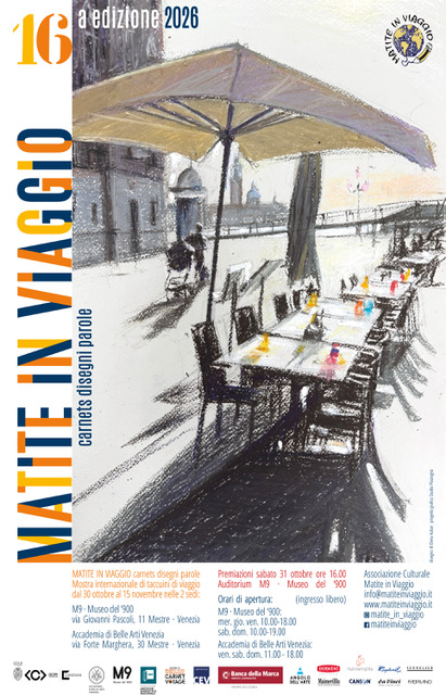 Locandina 16° MOSTRA: MATITE IN VIAGGIO – CARNETS DISEGNI PAROLE