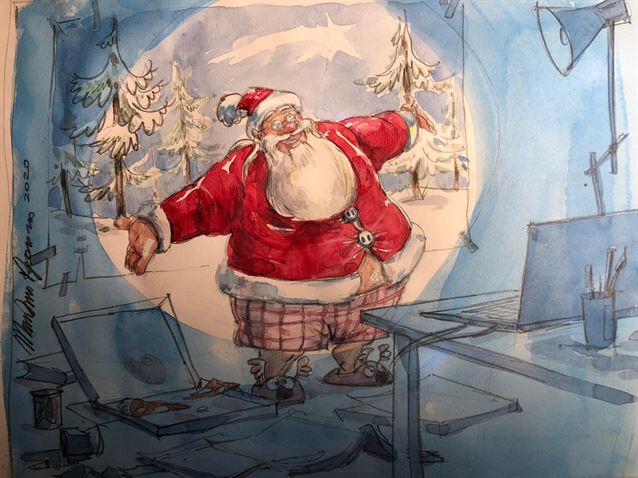 Buon Natale 2020 - Massimo Pegoraro Disegno