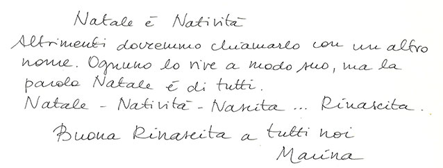 Buon Natale 2020 - Marina Marin Testo